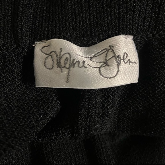 Vintage St.John Black Ribbed Knit Santana pockets Pull on Pants Size 10 - Picture 2 of 9